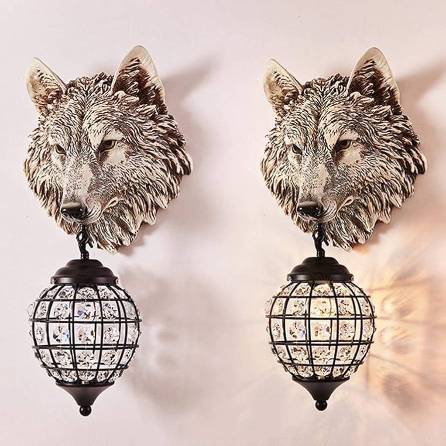 ウォールランプ 狼 アニマルヘッドオブジェ ライト ウォールランプ ライオン アニマルヘッドオブジェ ライト - メルカリ